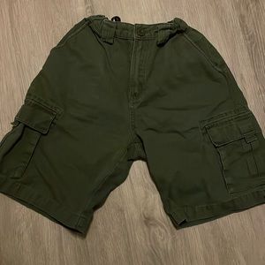 Green Cargo Canvas Shorts